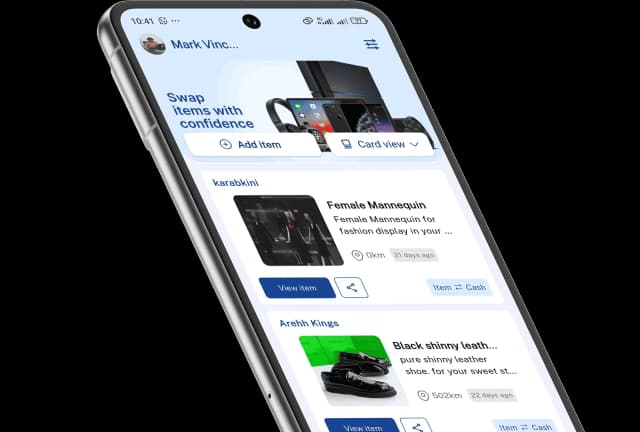 Swap Hub mobile mockup