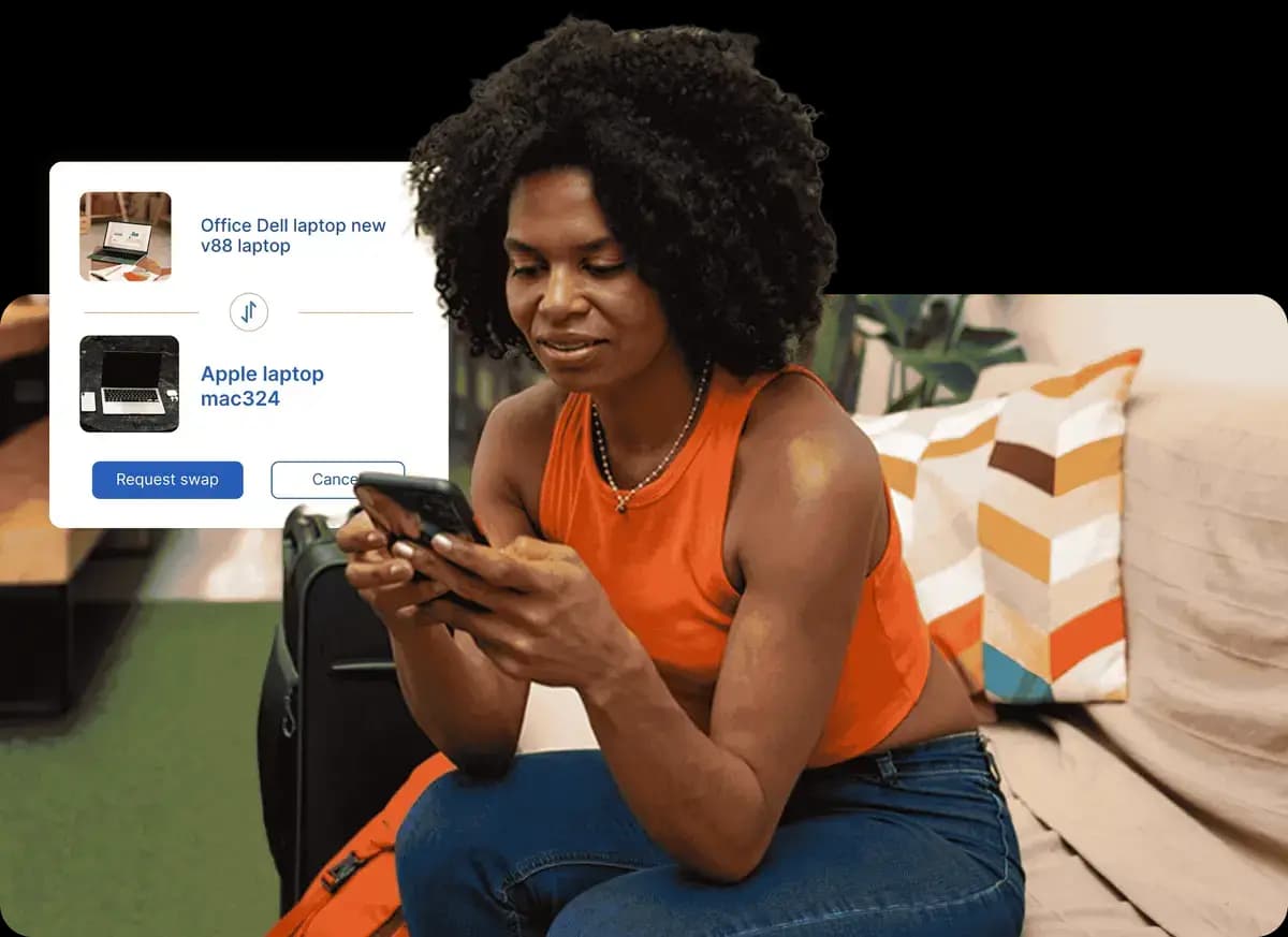 Person using the Grey banking app